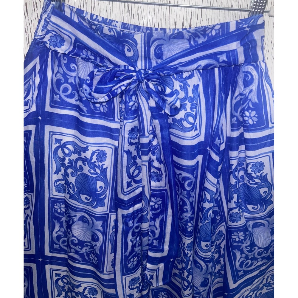 Blue & White Full Maxi Skirt- XL - Picture 4 of 6